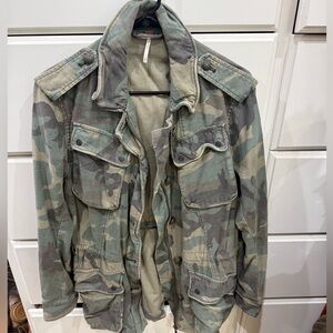 Camouflage Military Style Jacket Free People